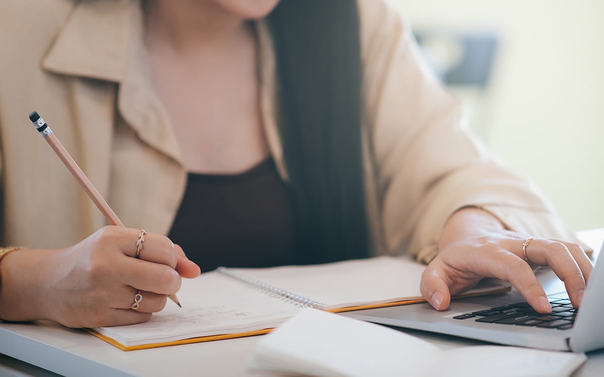 women accessing her employee benefits from her phone